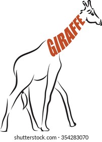 giraffe lettering illustration