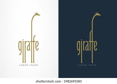 Giraffe lettering similar to silhouette of standing giraffe