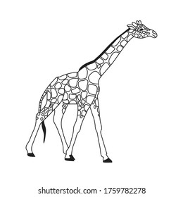 Giraffe line art. continuous line drawing. line art vector logo design. illustration. hand made icon sketch