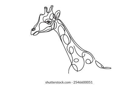 giraffe line art illustration design 