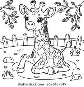 Giraffe line art illustration stock photos premium quality