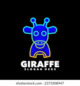 Gradiente de línea de jirafa logotipo moderno