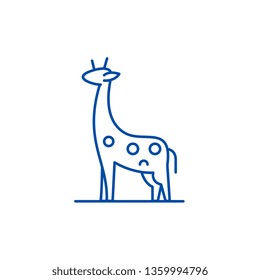 Giraffe line icon concept. Giraffe flat  vector symbol, sign, outline illustration.