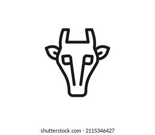 Giraffe line icon. High quality outline symbol for web design or mobile app. Thin line sign for design logo. Color outline pictogram on white background