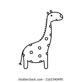 Giraffe line icon on white background, vector eps10 illustration