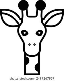 A giraffe in line icon style