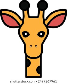 Una jirafa en estilo de icono de línea