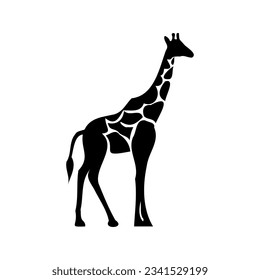 Giraffe line icon. Zoo, height, savannah, herbivore, tall, neck, spots, africa, animal. Black vector icons on a white background for Business