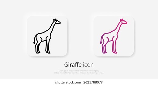 Giraffe line logo. Black giraffe linear icon isolated on white background. Vector illustration.