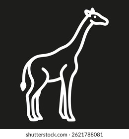Giraffe line logo. Black giraffe linear icon isolated on white background. Vector illustration.