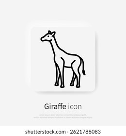 Giraffe line logo. Black giraffe linear icon isolated on white background. Vector illustration.