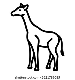 Giraffe line logo. Black giraffe linear icon isolated on white background. Vector illustration.