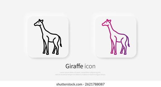 Giraffe line logo. Black giraffe linear icon isolated on white background. Vector illustration.
