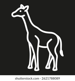 Giraffe line logo. Black giraffe linear icon isolated on white background. Vector illustration.
