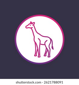 Giraffe line logo. Black giraffe linear icon isolated on white background. Vector illustration.