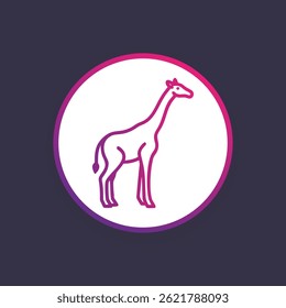 Giraffe line logo. Black giraffe linear icon isolated on white background. Vector illustration.
