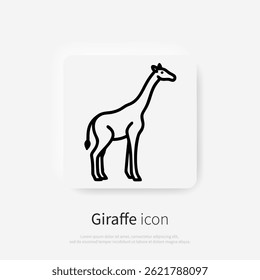 Giraffe line logo. Black giraffe linear icon isolated on white background. Vector illustration.