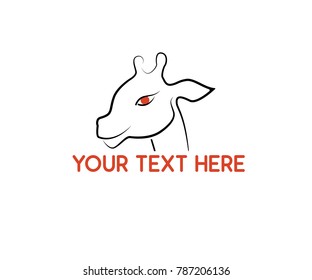 giraffe line logo design illustration