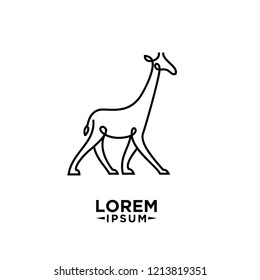 giraffe line logo icon designs vector