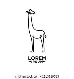 giraffe line logo icon designs vector