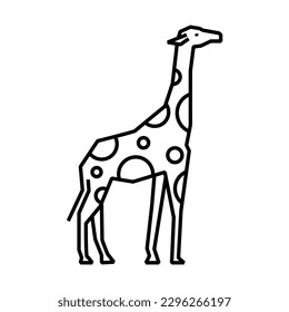 giraffe with line style suitable for icon or logo