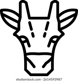 Giraffe Line Vector Icon Design