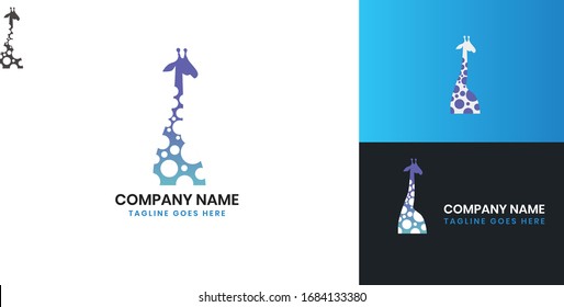 Giraffe Logo - All elements on this template are editable with vector software
