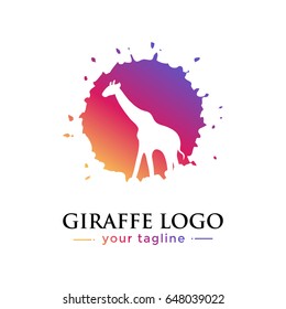 GIRAFFE LOGO. animal logo with gradation concept