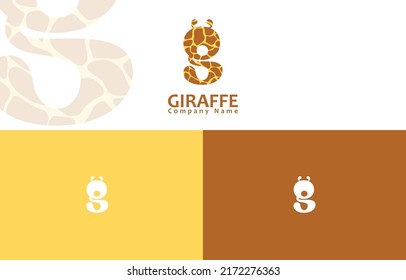 giraffe logo combined letter g , giraffe symbol, giraffe logo, letter g logo, logo suitable for business logos and others