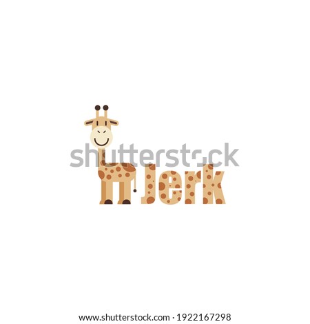 giraffe Logo Design Animal cute templates Jerk