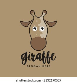 Giraffe Logo Design Concept Vector. Long-Necked Wild Animal Logo