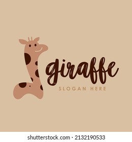 Giraffe Logo Design Concept Vector. Long-Necked Wild Animal Logo
