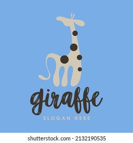 Giraffe Logo Design Concept Vector. Long-Necked Wild Animal Logo