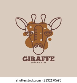 Giraffe Logo Design Concept Vector. Long-Necked Wild Animal Logo