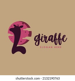 Giraffe Logo Design Concept Vector. Long-Necked Wild Animal Logo