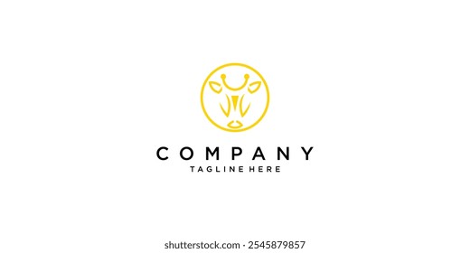Giraffe logo design with unique concept premium vector