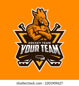 Giraffe Logo Ice Hockey Team Logo Stock Vector (Royalty Free ...