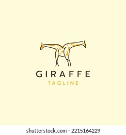 Giraffe logo icon design template flat vector