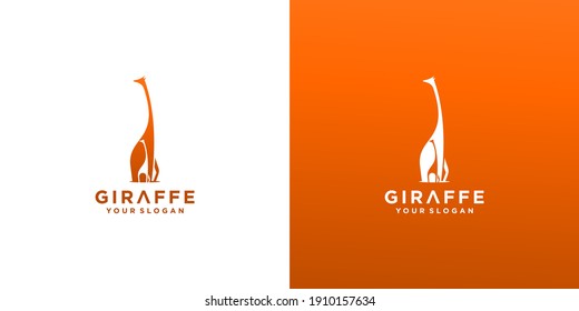 giraffe logo icon design vector
