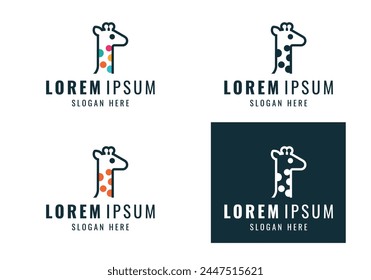 giraffe  logo or icon flat vector