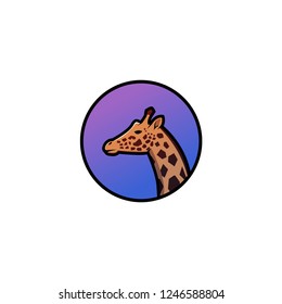 giraffe logo icon illustration vector in circle shape