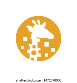 Giraffe logo icon vector. Modern silhouette animals design