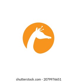 Giraffe logo illustration vector flat design