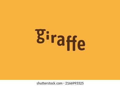 giraffe logo with giraffe letttering that forms the head and neck of a giraffe.
