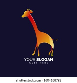 Giraffe logo in modern and flat style