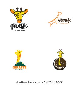 Giraffe logo set vector