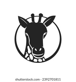 Giraffe Logo-Vorlage einzeln. Markenidentität. Abstrakte Vektorgrafik von Icon