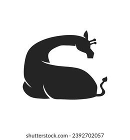 Plantilla de logo de Giraffe Aislada. Identidad de marca. Gráfico de vectores de resumen de iconos
