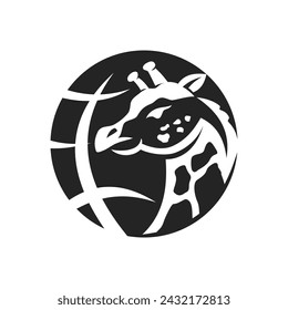 Plantilla de logotipo de jirafa aislada. Identidad de marca. Vector abstracto gráfico