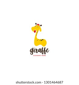 Giraffe logo template vector. Animal logo template. Wildlife logo vector